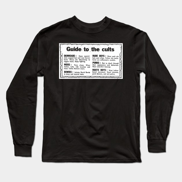 Guide To The Cults - Vintage Newspaper Design Long Sleeve T-Shirt by DankFutura